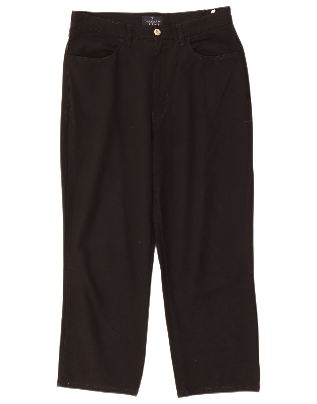 TRUSSARDI Womens Straight Cropped Trousers W33 L26 Black