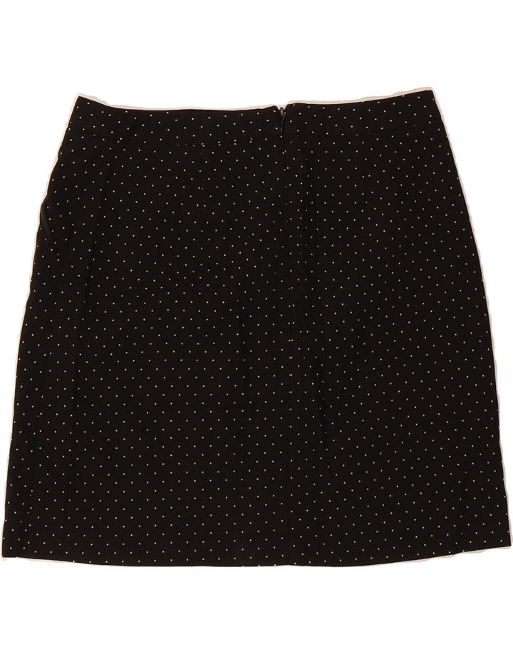 OASIS Womens A-Line Skirt UK 12 Medium W30  Black Spotted Polyester Vintage Oasis and Second-Hand Oasis from Messina Hembry 