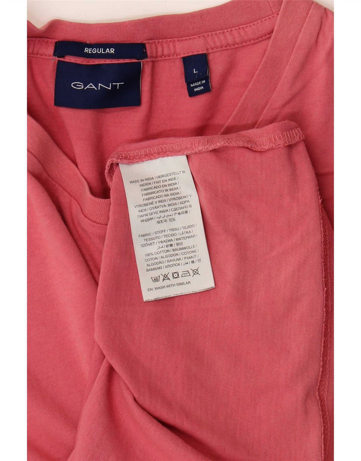 Ανδρικό T-Shirt Gant Regular Top μεγάλο ροζ βαμβακερό