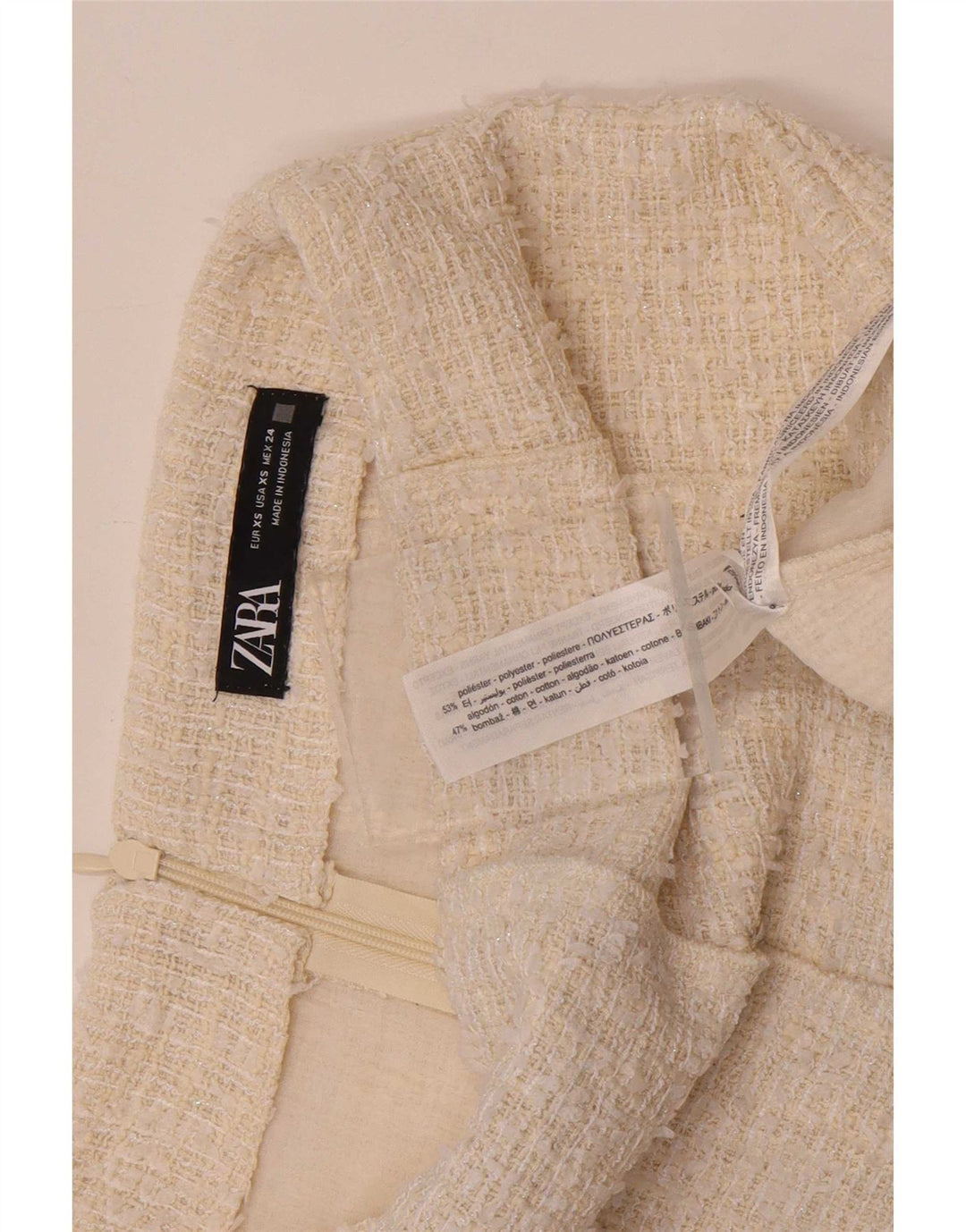 Zara Γυναικεία Μίνι Φούστα XS W24 Off White Polyester