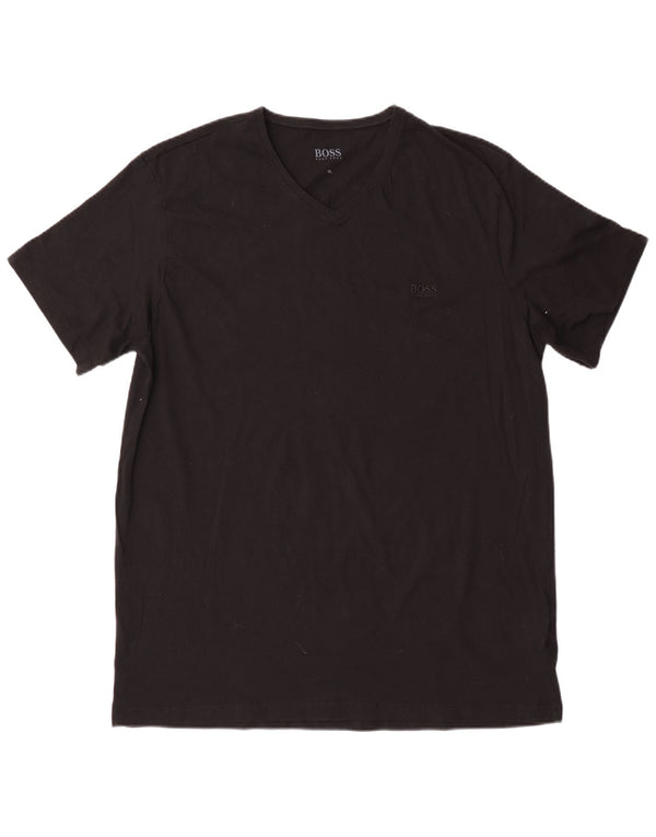 HUGO BOSS Mens T-Shirt Top XL Black Cotton