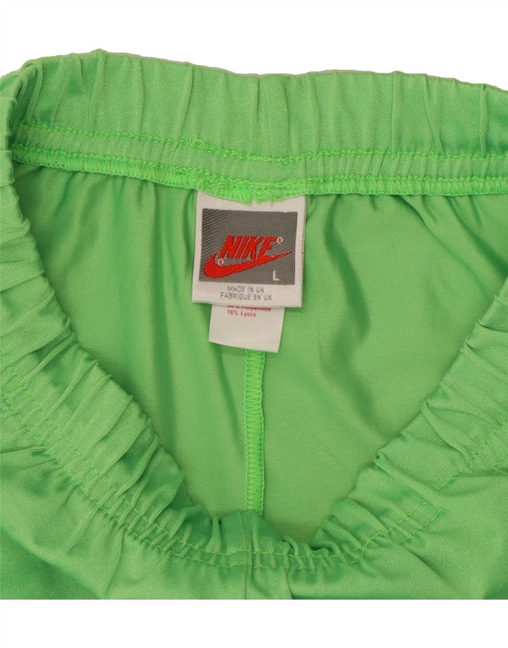 NIKE Womens Graphic Leggings UK 14 Large  Green Nylon Vintage Nike and Second-Hand Nike from Messina Hembry 