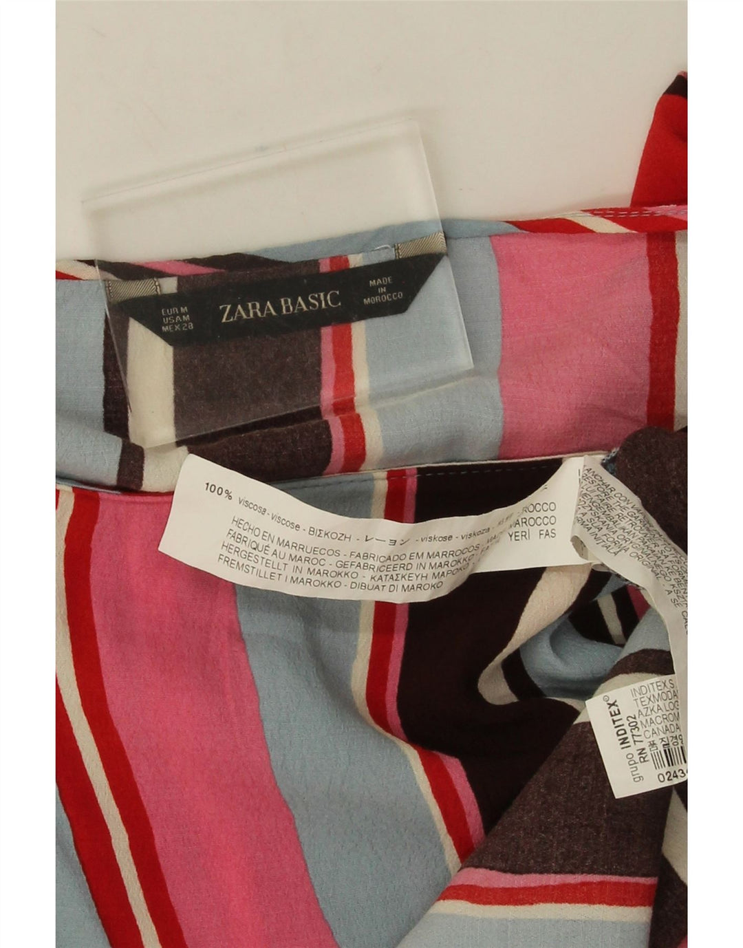 Zara γυναικεία μπλούζα μακρυμάνικη μπλούζα τοπ 14 μεσαία πολύχρωμη ριγέ