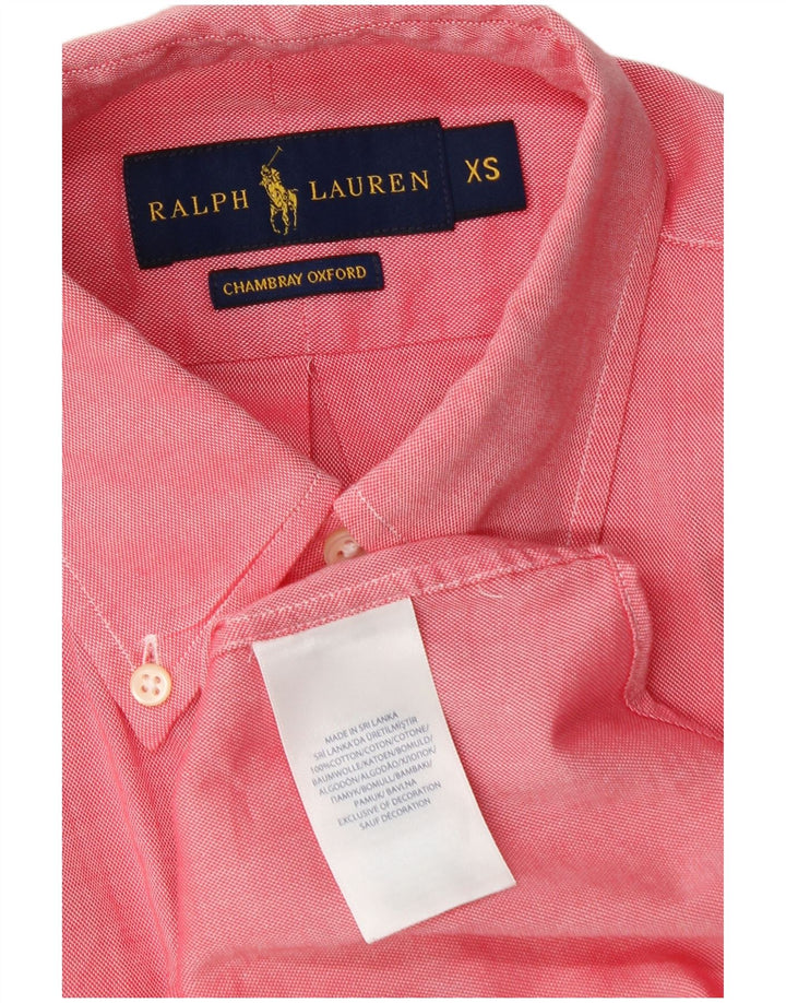 Ανδρικό κοντομάνικο πουκάμισο Ralph Lauren XS Ροζ βαμβακερό
