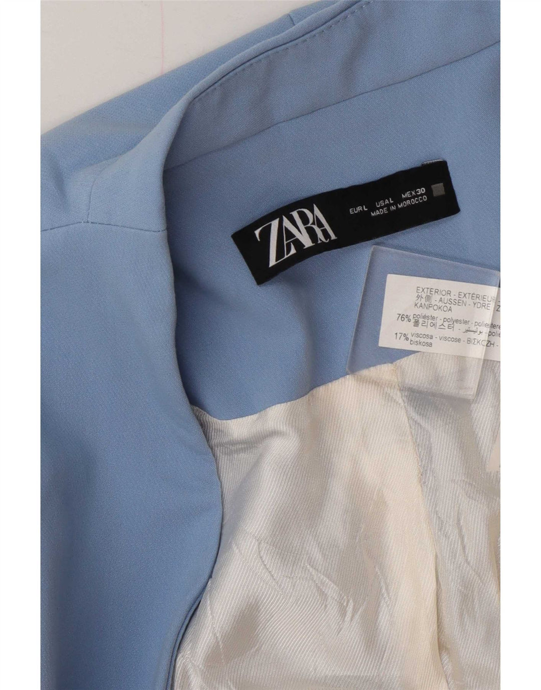 Zara Γυναικείο Σακάκι Μπλέιζερ UK 16 Large Blue Polyester