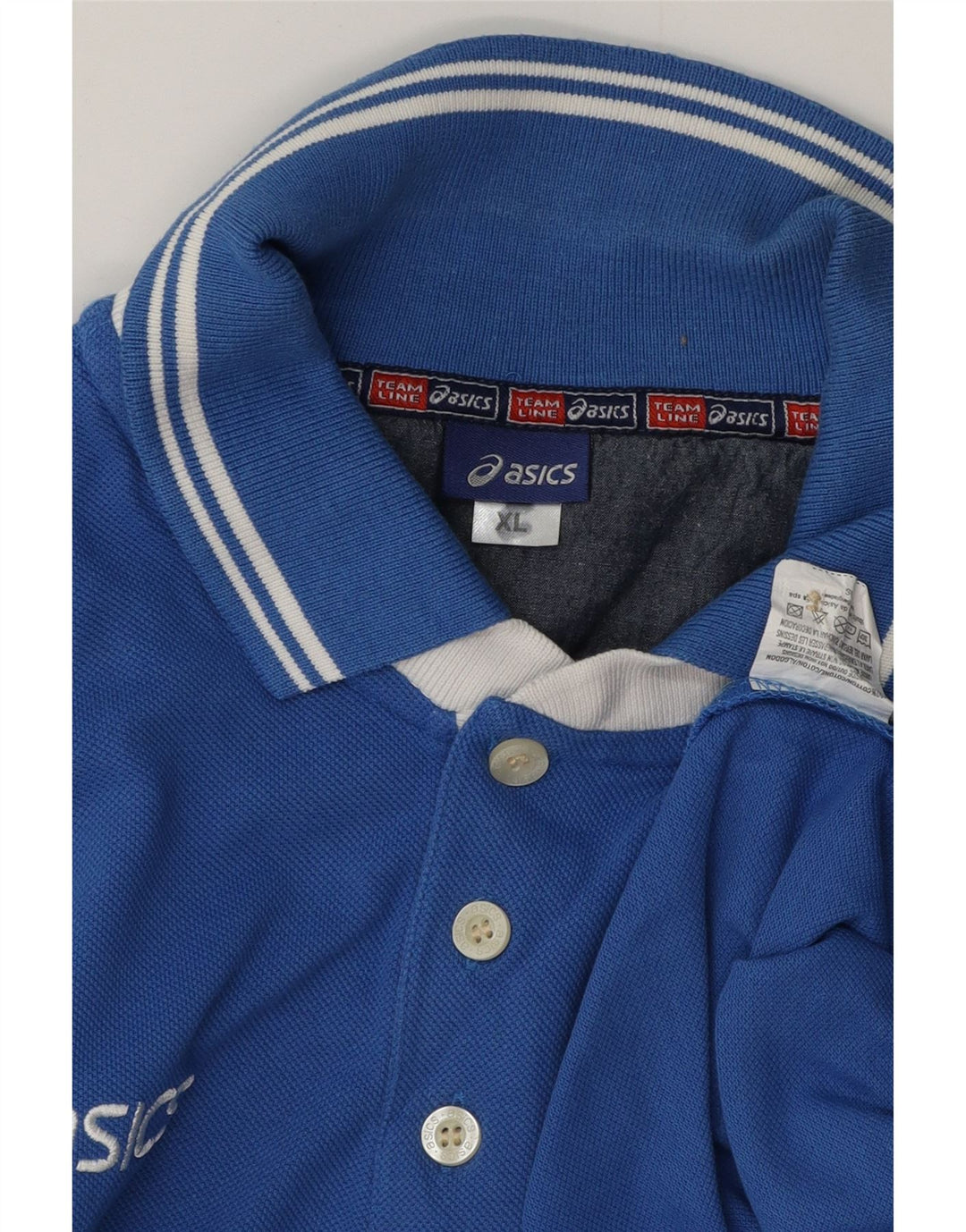 Ανδρικό γραφικό πόλο μπλουζάκι ASICS XL Μπλε βαμβακερό