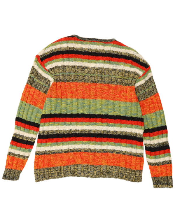 Foxhound Ανδρικό πουλόβερ με λαιμόκοψη με λαιμόκοψη XL πολύχρωμο βαμβακερό ριγέ