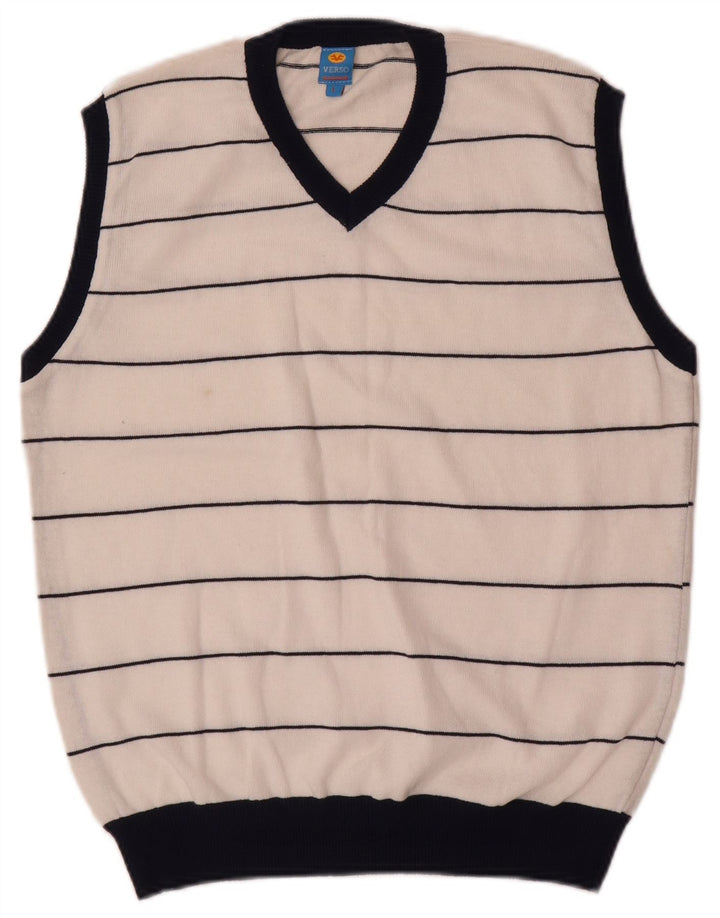 Vintage ανδρικό γιλέκο Tank Top Μεγάλο Λευκό Ριγέ