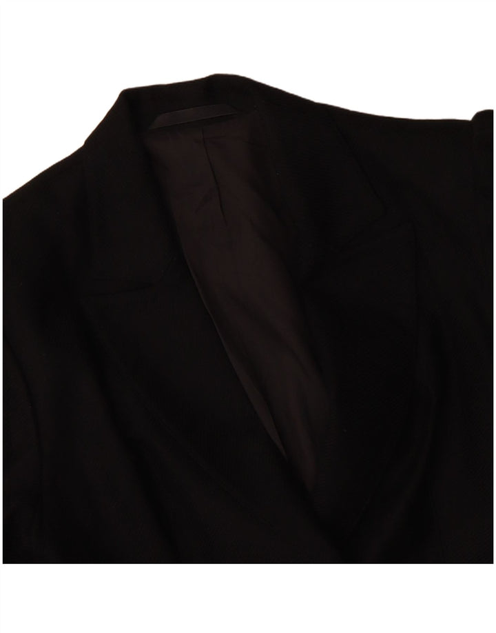 VINTAGE Γυναικείο Μπλέιζερ Διπλό Μπουφάν UK 14 Μεσαίο Μαύρο