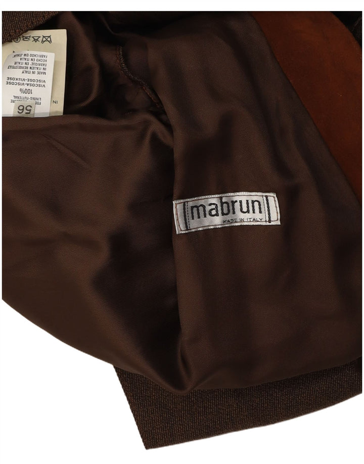 Mabrun Ανδρικό Σουέντ Γιλέκο IT 56 XL Καφέ Δερμάτινο