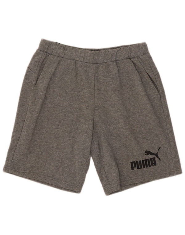 Ανδρικό γραφικό αθλητικό σορτς Puma, βαμβακερό μεσαίο γκρι