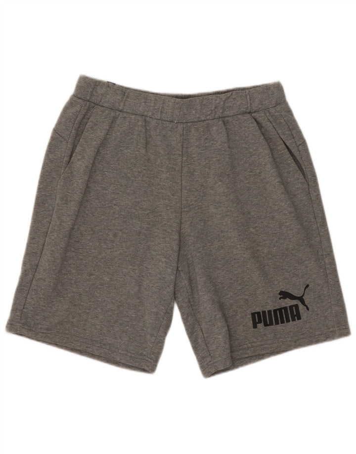 Ανδρικό γραφικό αθλητικό σορτς Puma, βαμβακερό μεσαίο γκρι