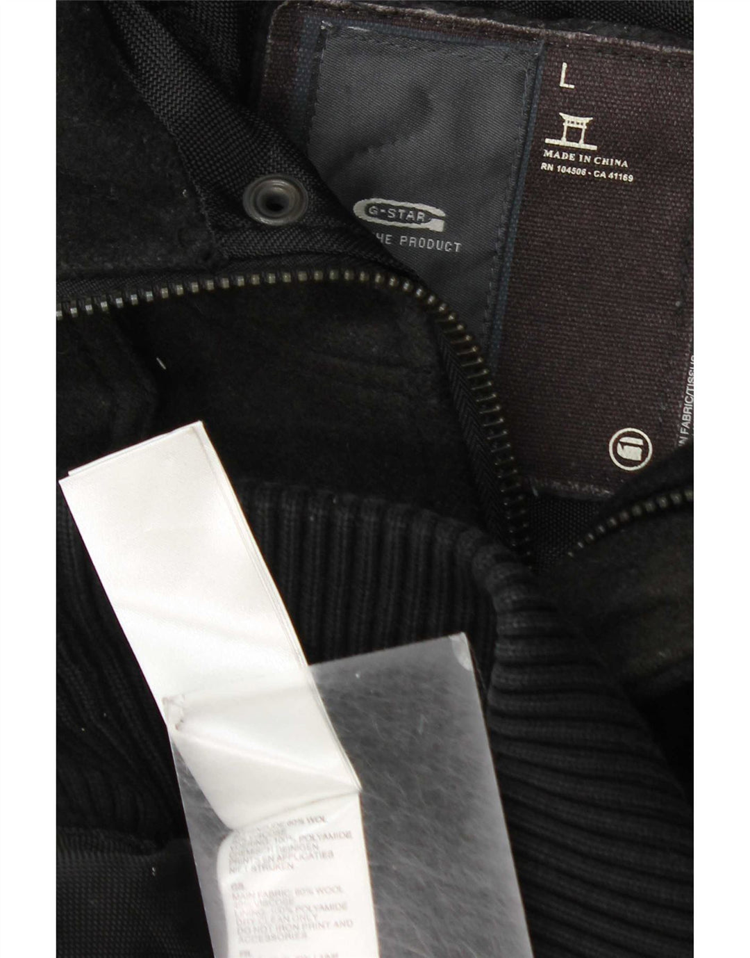 Ανδρικό μπουφάν με κουκούλα G-Star UK 40 Large Black Check Wool