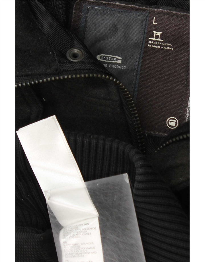 Ανδρικό μπουφάν με κουκούλα G-Star UK 40 Large Black Check Wool