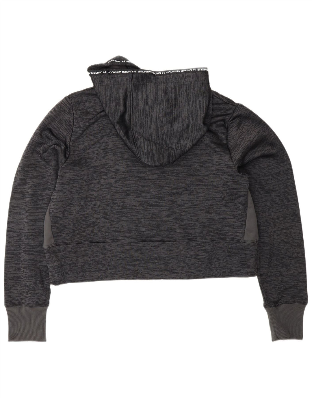UNDER ARMOR Γυναικείο Crop Hoodie Jumper UK 14 Medium Grey Flecked Polyester