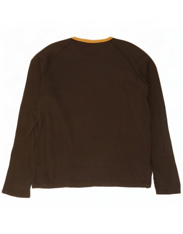 Woolrich Mens Graphic Top Long Sleeve 2XL Brown Cotton
