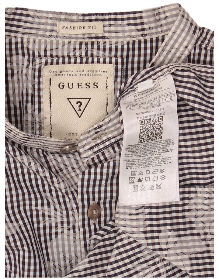 Ανδρικό πουκάμισο Guess με μεσαίο μπλε βαμβακερό λουλούδι Gingham