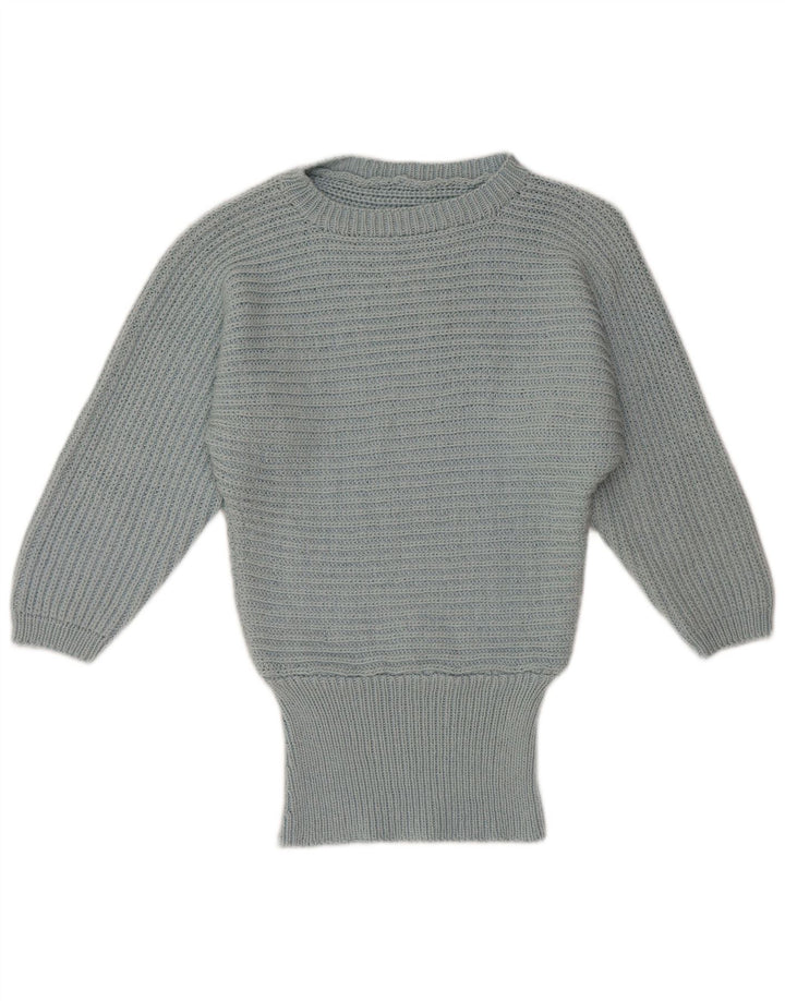 Γυναικείο πουλόβερ με λαιμόκαυμα VINTAGE UK 14 Medium Blue