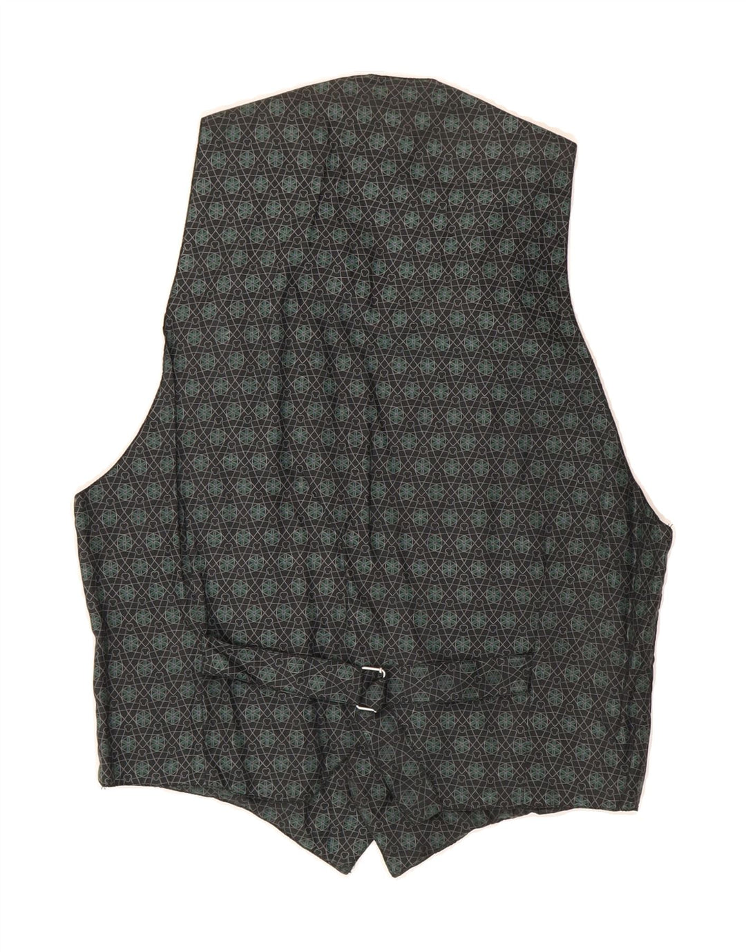 VINTAGE Mens Quilted Waistcoat Medium Navy Blue Paisley Viscose Vintage Vintage and Second-Hand Vintage from Messina Hembry 