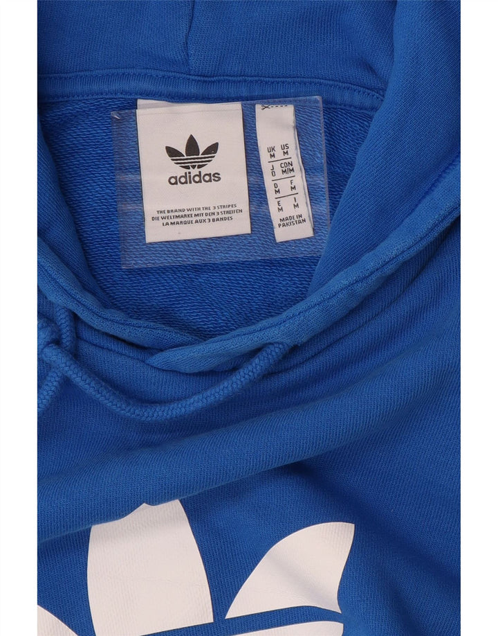 ADIDAS Mens Graphic Hoodie Jumper Medium Blue