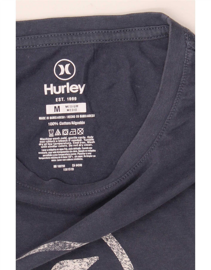 Ανδρικό γραφικό μπλουζάκι Hurley Top από μεσαίο ναυτικό μπλε βαμβακερό