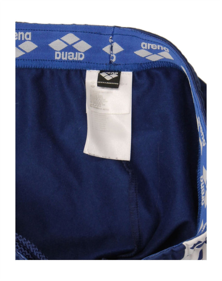 ARENA Mens Graphic Tracksuit Trousers Medium Navy Blue Colourblock Vintage Arena and Second-Hand Arena from Messina Hembry 