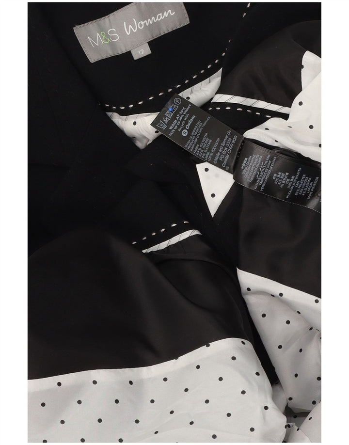 Marks & Spencer Γυναικείο Μπουφάν Blazer 12 Κουμπιού UK 12 Μεσαίου Μαύρου Πολυεστέρα