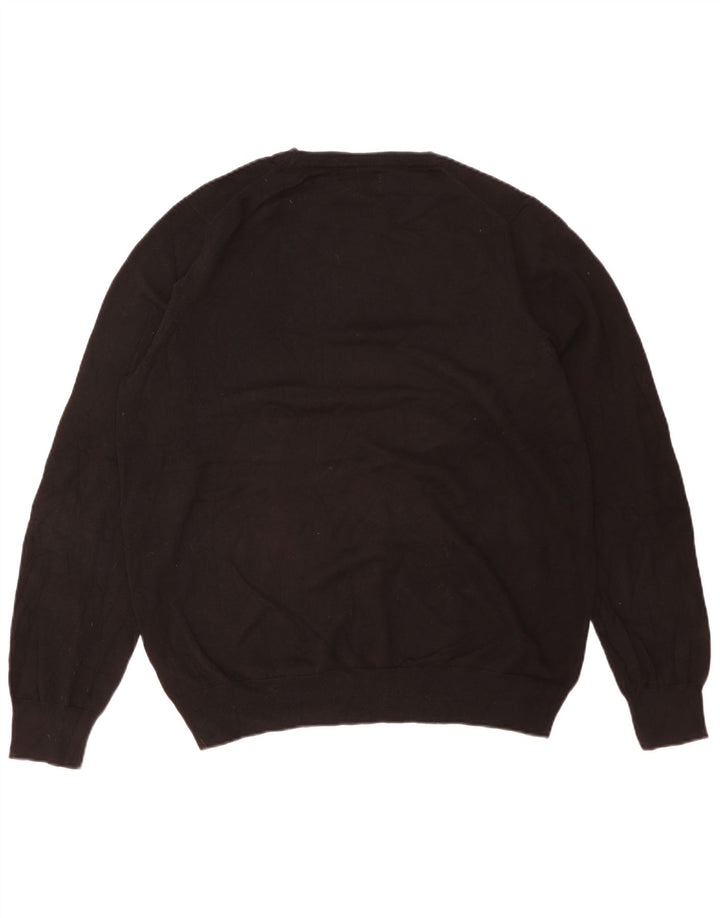 Ανδρικό πουλόβερ Marks & Spencer Crew Neck Jumper XL Μαύρο βαμβακερό