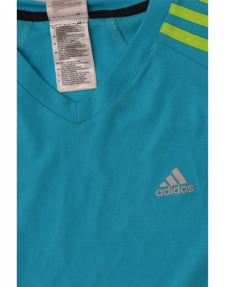 Adidas Γυναικείο T-Shirt Top UK 10 Small Blue Polyester