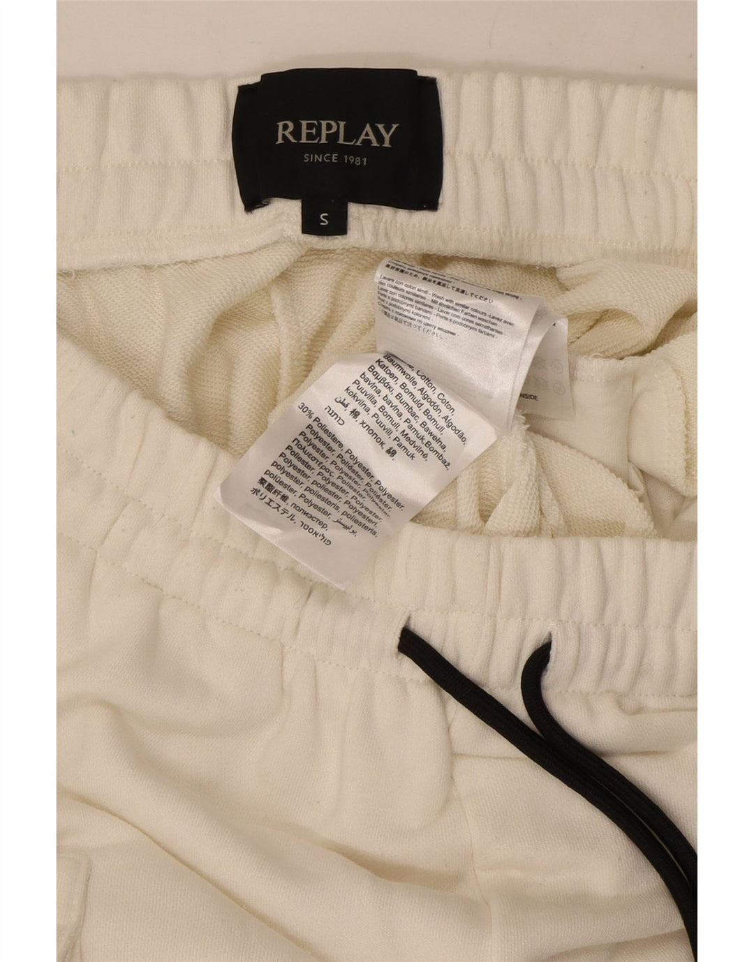 Replay Ανδρική φόρμα Cargo Παντελόνι Joggers Μικρό λευκό βαμβακερό