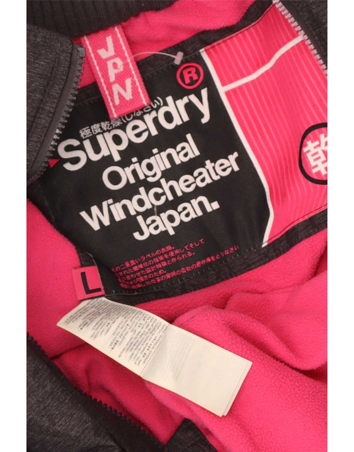 Superdry Γυναικείο Windcheater Hooded Windbreaker Jacket UK 16 Large Grey