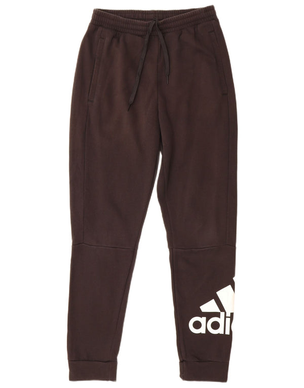 ADIDAS Mens Graphic Tracksuit Trousers Joggers Small  Black Cotton