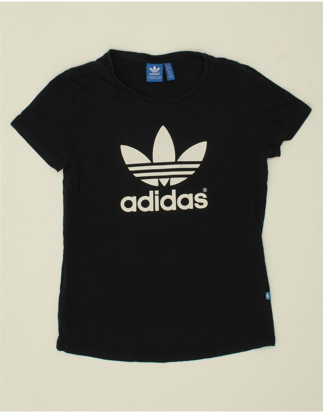 ADIDAS Womens Graphic T-Shirt Top UK 12 Medium Black Vintage Adidas and Second-Hand Adidas from Messina Hembry 