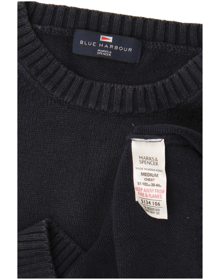 MARKS & SPENCER Ανδρικό πουλόβερ με λαιμόκοψη UK 38/40 Medium Navy Blue