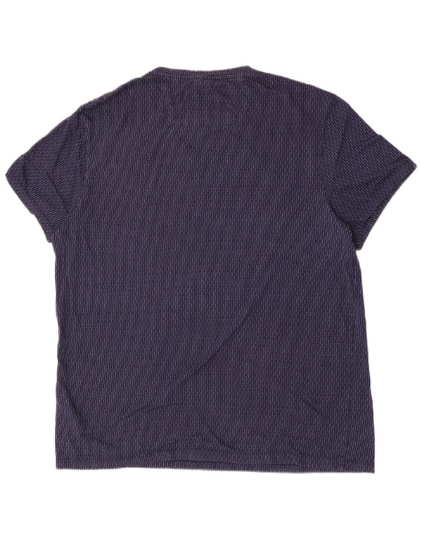 Calvin Klein Ανδρικό T-Shirt Top XL Navy Blue ριγέ βαμβακερό