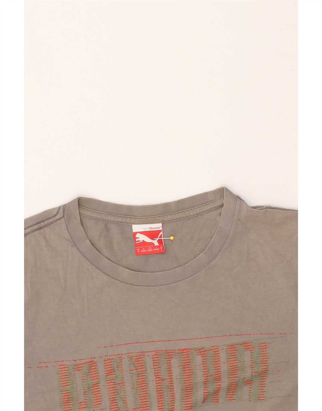 PUMA Mens Graphic T-Shirt Top Small Grey Cotton Vintage Puma and Second-Hand Puma from Messina Hembry 