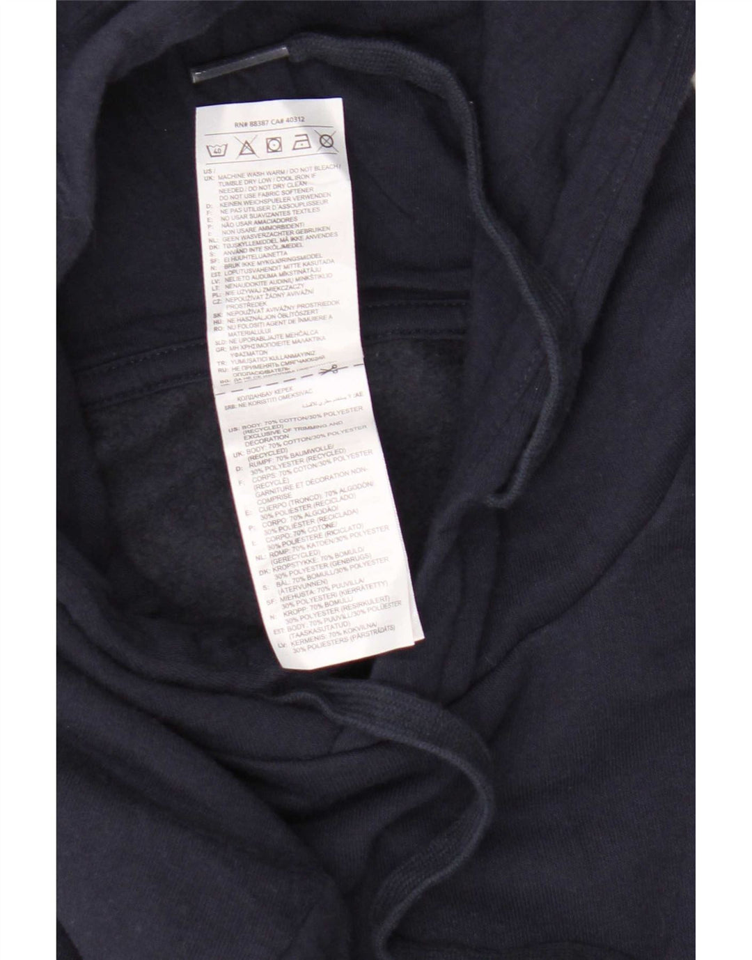 Adidas Ανδρικό φούτερ με κουκούλα, μεσαίο μπλε βαμβακερό