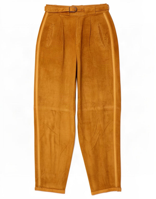 Vintage γυναικείο ψηλόμεσο σουέτ παντελόνι IT 42 Medium W24 L27 καφέ