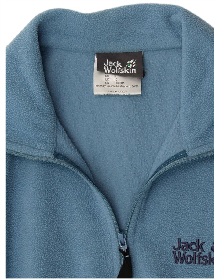 JACK WOLFSKIN Γυναικείο φερμουάρ φλις λαιμόκοψη UK 10 μικρού μπλε πολυεστέρα