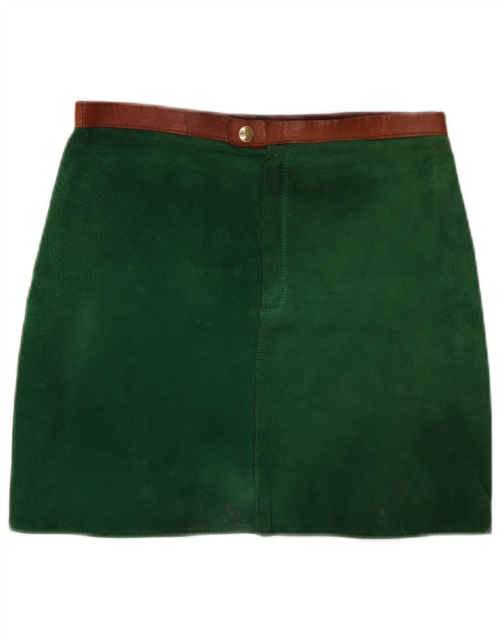 Vintage Γυναικεία Mini Suede Φούστα W30 Μεσαία Πράσινη