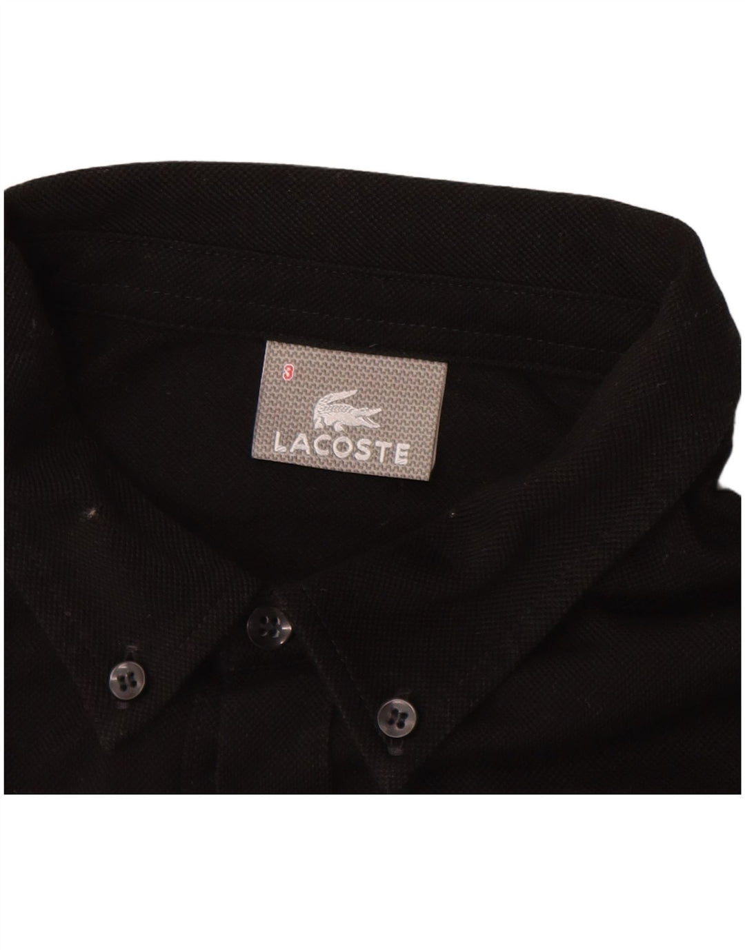 Ανδρικό πουλόβερ πουκάμισο LACOSTE Νούμερο 3 Μικρό μαύρο βαμβακερό
