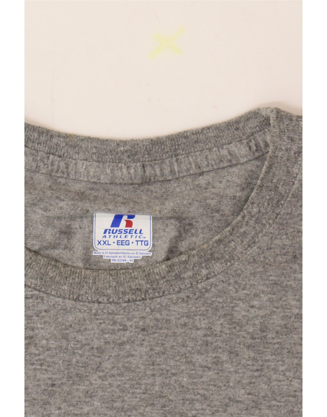 RUSSELL ATHLETIC Mens T-Shirt Top 2XL Grey Polyester Vintage Russell Athletic and Second-Hand Russell Athletic from Messina Hembry 