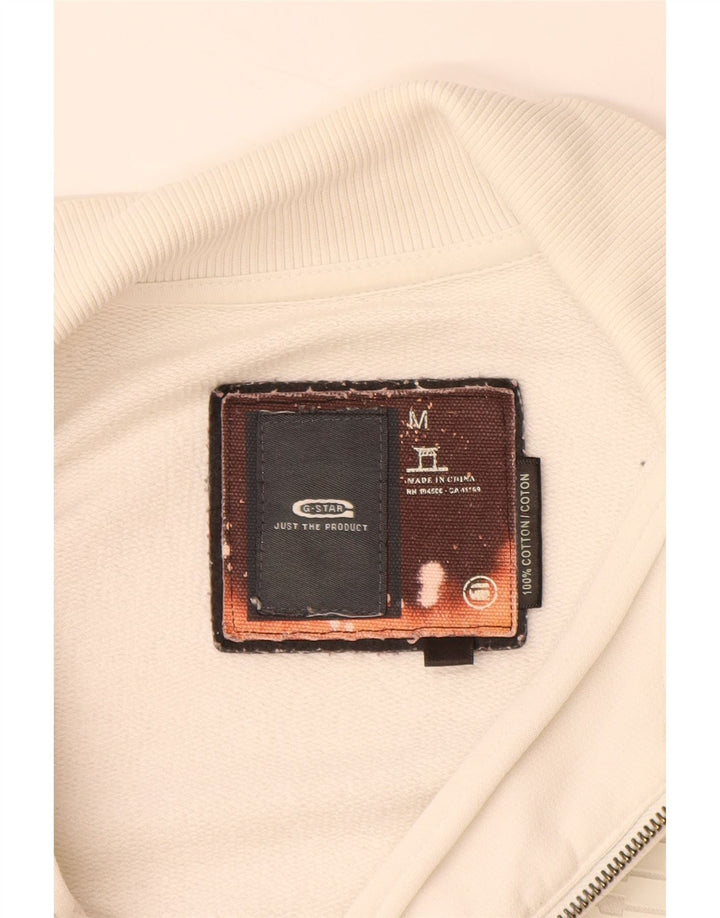 Ανδρική αθλητική φόρμα G-STAR Μπουφάν μεσαίο λευκό βαμβακερό