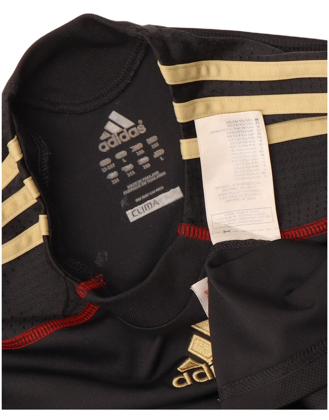 ADIDAS Boys Liverpool Graphic T-shirt Top 13-14 Years Black Polyester