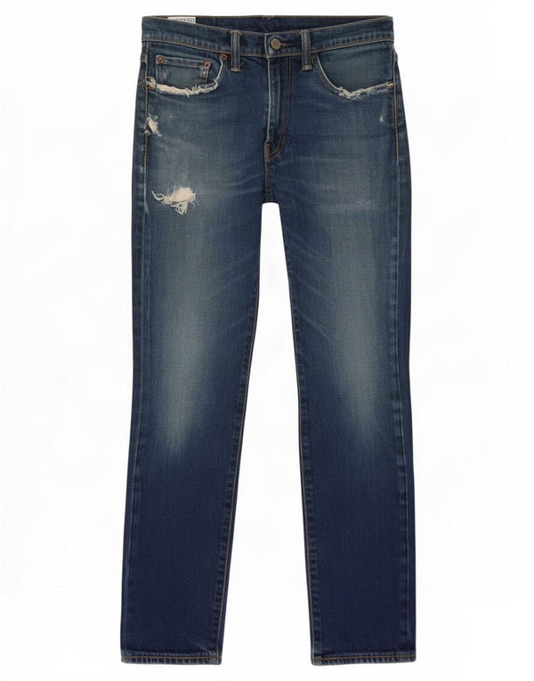Levi's Mens Distressed Slim Jeans W32 L27 Μπλε βαμβακερό