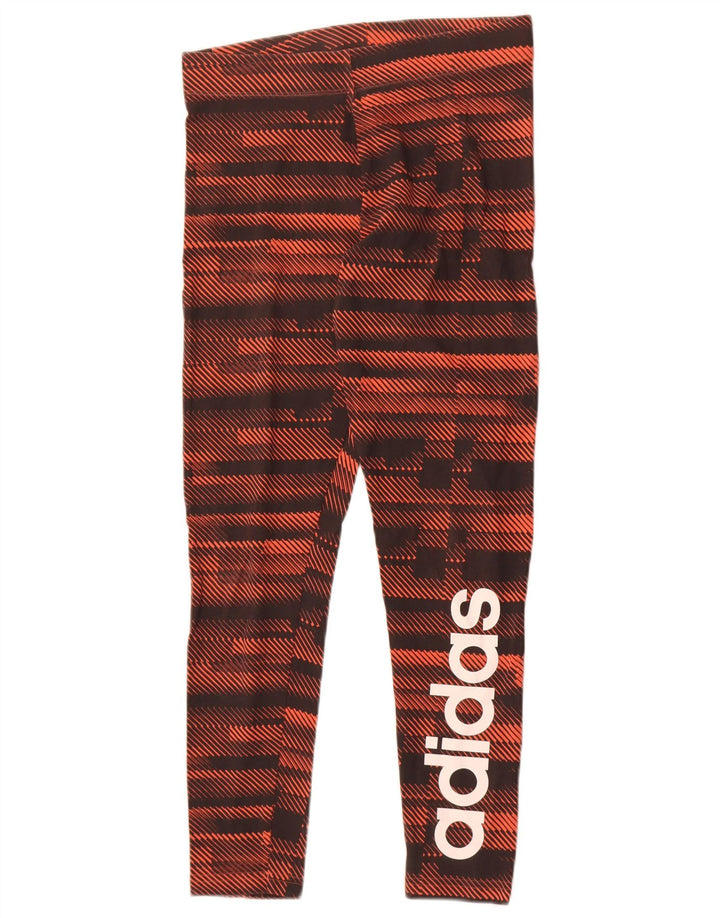 Γυναικεία γραφικά κολάν Adidas UK 10 Small Brown ριγέ