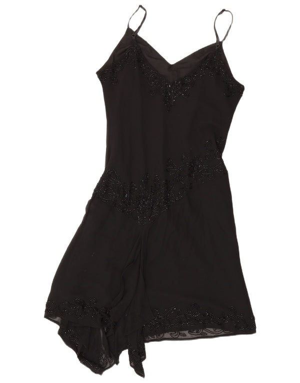 JMD Γυναικείο Asymmetric Slip Dress UK 12 Medium Black Polyester