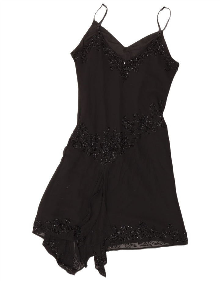 JMD Γυναικείο Asymmetric Slip Dress UK 12 Medium Black Polyester