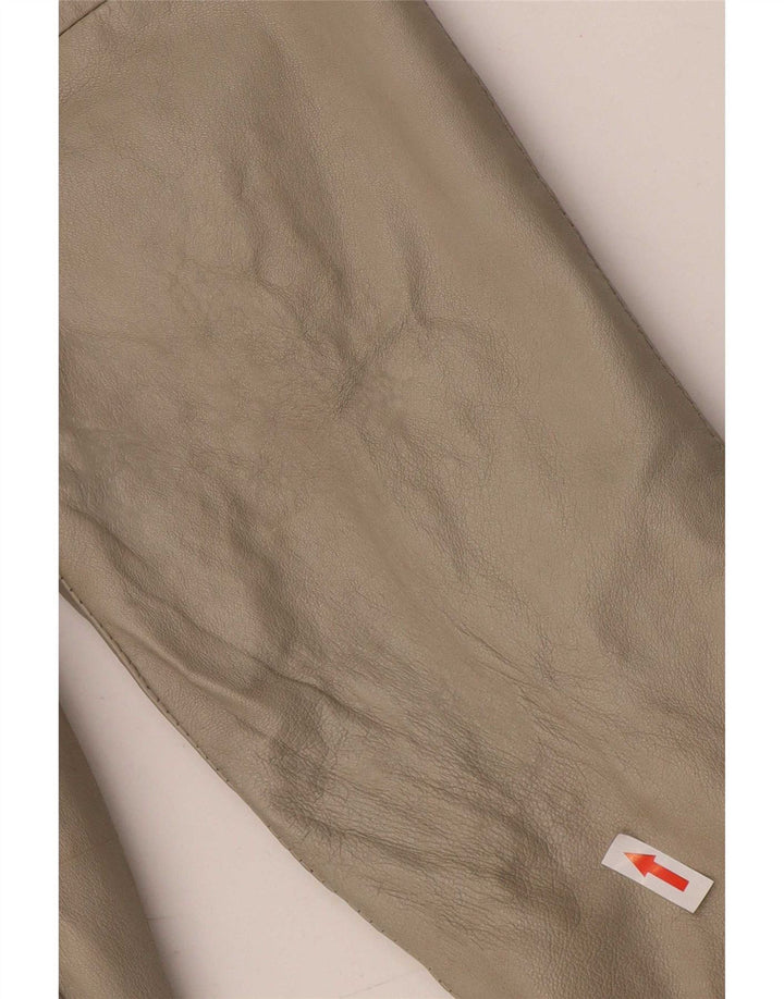 Vintage Γυναικείο Δερμάτινο Παλτό UK 14 Medium Off White