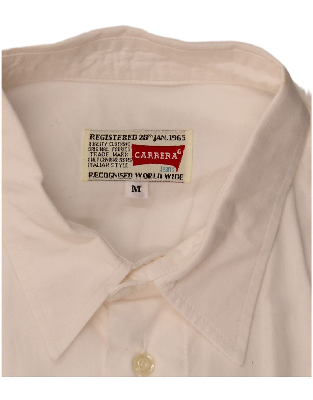 CARRERA Mens Short Sleeve Shirt Medium White